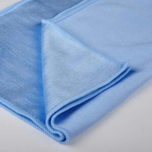 300 GSM Glass Cleaning Cloth / Towel Wet and Dry Light Blue