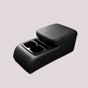 Universal Rear Armrest for Car with Cup Holder & Storage | PU Leather Arm Rest Console | Easy Fit for All Cars