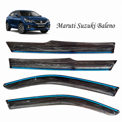 Maruti Suzuki Baleno Chrome Door Visor – Premium Injection Moulded Rain Guard