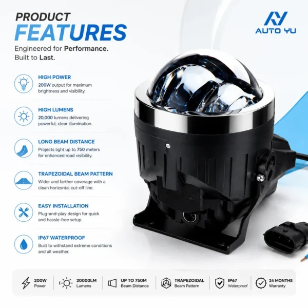 Auto Yu 200Watt Projector Fog Lamp