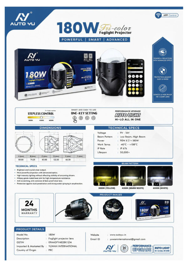 180 Watt Tri Color Projector